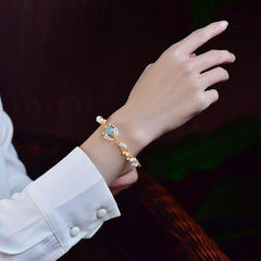 Gold Plating Pearl Bracelet Gold Wire, Vintage charm meets modern elegance.