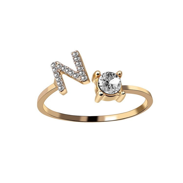 Zircon Initial Letter Ring